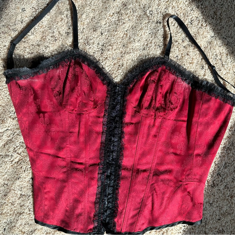 Guess red Bustier with zip up back